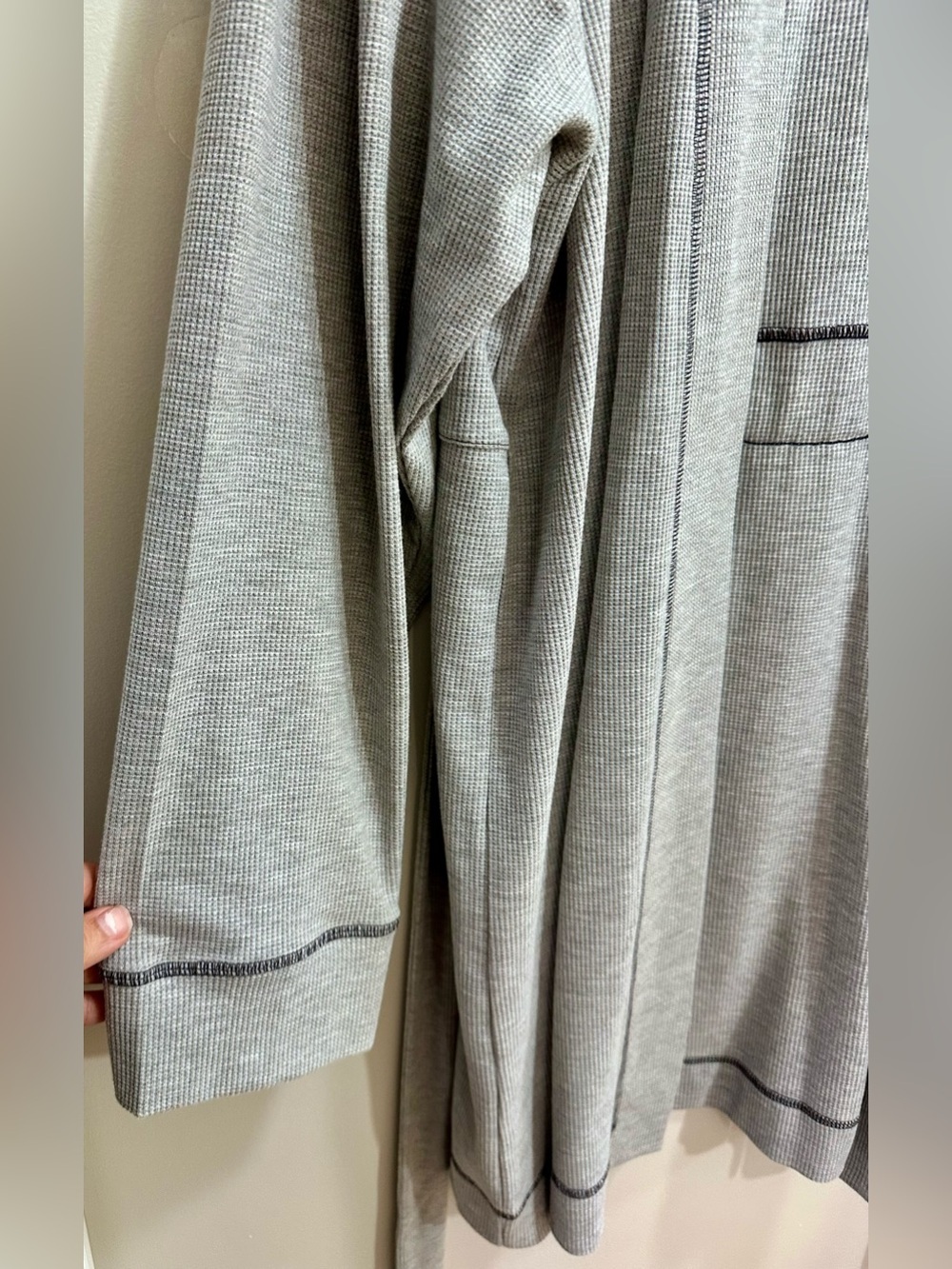 Fabletics Waffle Knit Robe in Heather Grey Size XL Loungewear - Picture 5 of 9
